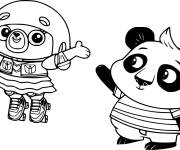 Coloriage et dessins gratuit Chip avec Nico panda à imprimer