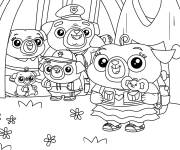 Coloriage Chip devant la maison de sa famille