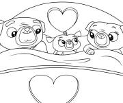 Coloriage Chip entre papa et maman