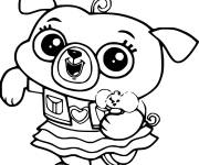 Coloriage et dessins gratuit Chip Pug tient souris Patate à imprimer