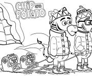 Coloriage Famille de girafes de Chip et Patate