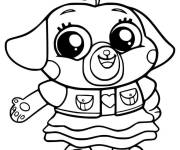 Coloriage et dessins gratuit Une fille carlin pour les petits à imprimer