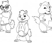 Coloriage et dessins gratuit Chipmunks à imprimer