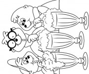 Coloriage Chipmunks  boivent du jus