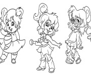 Coloriage et dessins gratuit Chipmunks Chipettes dansent à imprimer