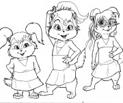 Coloriage et dessins gratuit Chipmunks en ligne à imprimer