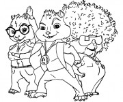 Coloriage Chipmunks en mode les ann&eacute;es 80