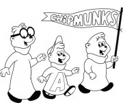 Coloriage Chipmunks facile à colorier