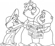 Coloriage Chipmunks les musiciens
