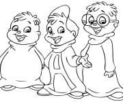 Coloriage Chipmunks simple à colorier