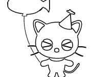 Coloriage et dessins gratuit Anniversaire Chococat dessin&eacute; &agrave; la main à imprimer