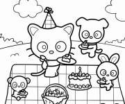 Coloriage et dessins gratuit Chococat en pique-nique à imprimer