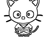 Coloriage Chococat en tenu de karat&eacute;