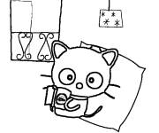 Coloriage et dessins gratuit Chococat en train de lire un roman à imprimer