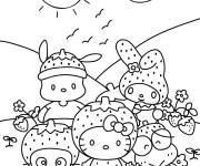 Coloriage Chococat et les personnages de Sanrio