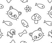 Coloriage Chococat et motif pour maternelle
