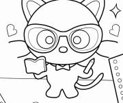Coloriage et dessins gratuit Chococat et  motifs en c&oelig;urs à imprimer
