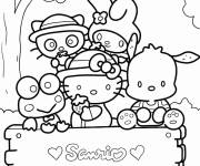 Coloriage et dessins gratuit Chococat et ses amis au caf&eacute; à imprimer
