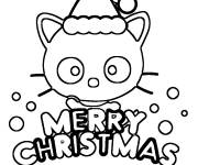 Coloriage Chococat pendant No&euml;l
