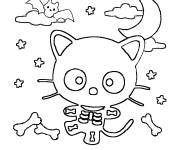Coloriage Chocolat et les &eacute;l&eacute;ments de Halloween