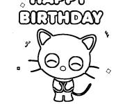 Coloriage Joyeux anniversaire Chococat