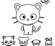 Coloriage Le chat aimable de la bande anim&eacute;e Chococat