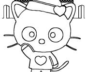Coloriage Le chat Chococat en hiver
