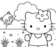 Coloriage Les aventures de Chococat et Hello Kitty