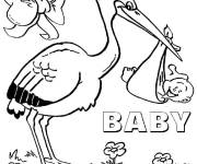 Coloriage et dessins gratuit Hunter et le b&eacute;b&eacute; de Storks à imprimer