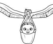 Coloriage Junior avec le b&eacute;b&eacute; Cigognes et Compagnie film