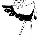 Coloriage Junior et le b&eacute;b&eacute; de cigognes et compagnie