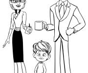 Coloriage La famille du b&eacute;b&eacute; de film cigognes et compagnie