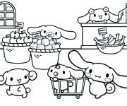 Coloriage Cinnamoroll &agrave; la grocerie