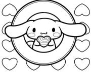 Coloriage Cinnamoroll &agrave; motif en c&oelig;urs
