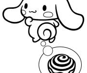 Coloriage Cinnamoroll aime le roul&eacute; &agrave; la cannelle