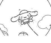 Coloriage Cinnamoroll au coeur de la lune