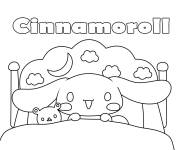 Coloriage Cinnamoroll au lit