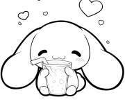 Coloriage Cinnamoroll avec de jus d'orange