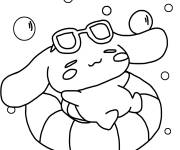 Coloriage Cinnamoroll avec des bulles
