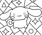 Coloriage Cinnamoroll avec des motifs funky