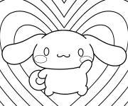 Coloriage Cinnamoroll avec motif c&oelig;ur