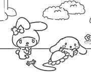 Coloriage Cinnamoroll avec sa meilleure amie