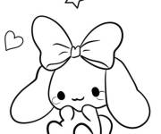 Coloriage Cinnamoroll avec un joli n&oelig;ud