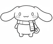 Coloriage Cinnamoroll avec une &eacute;charpe