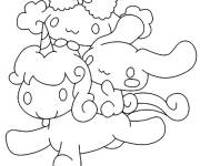 Coloriage Cinnamoroll chevauche la licorne mignonne