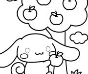 Coloriage Cinnamoroll cueille des pommes