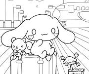 Coloriage Cinnamoroll dans l'a&eacute;roport