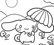 Coloriage Cinnamoroll dans la nature pendant une journ&eacute;e ensoleill&eacute;e