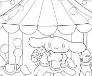 Coloriage Cinnamoroll dans le carrousel