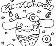 Coloriage Cinnamoroll dans le ciel &eacute;toil&eacute;